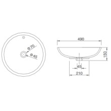 Раковина 49х49 см SSWW CL3157