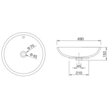 Раковина 49х49 см SSWW CL3157
