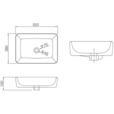 Раковина 52х38 см SSWW CL3153