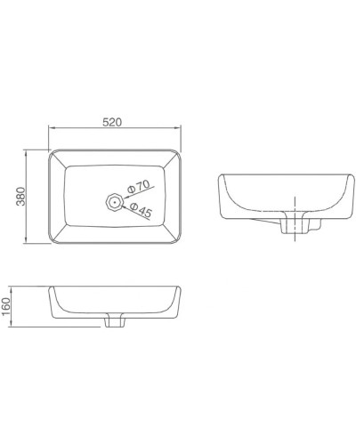 Раковина 52х38 см SSWW CL3153