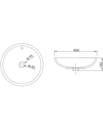 Раковина 45х45 см SSWW CL3158
