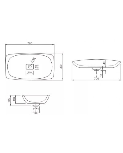 Раковина 70х39 см SSWW CL3156