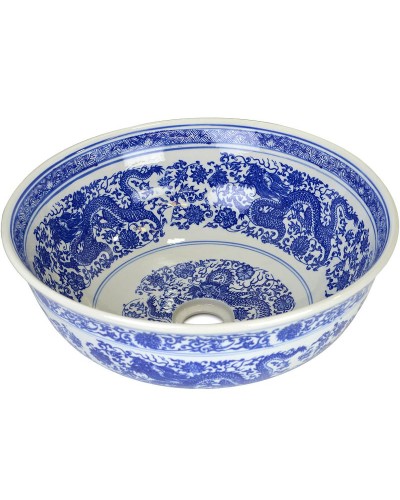 Раковина-чаша Bronze de Luxe Dragons 41 6050 Белый глянец с декором