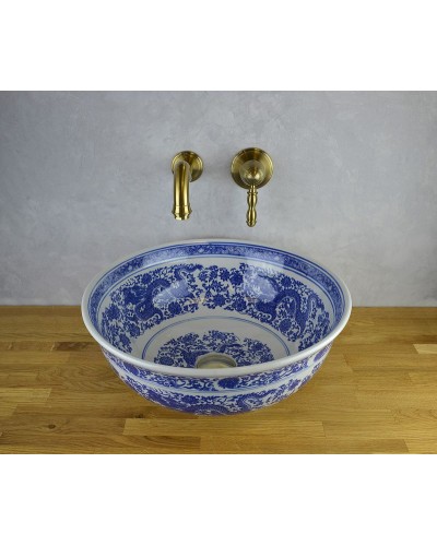 Раковина-чаша Bronze de Luxe Dragons 41 6050 Белый глянец с декором