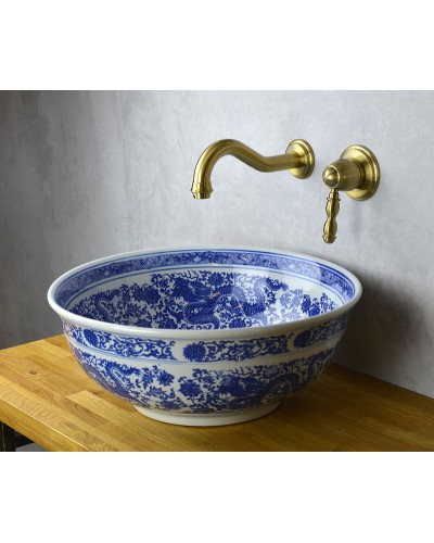 Раковина-чаша Bronze de Luxe Dragons 41 6050 Белый глянец с декором