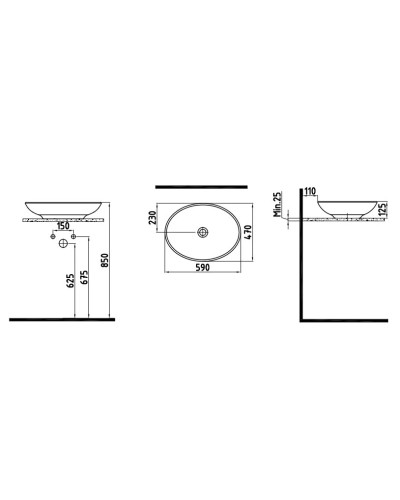 Раковина 59х47 см Bien Harmony HRLG05901FD0W5000