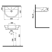 Раковина 60х45 см Bien Fracture FRLG06001VD1W3000