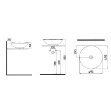 Раковина 49х49 см Bien Flash FLLG04901FD0W3000