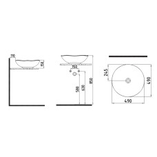 Раковина 49х49 см Bien Flash FLLG04901FD0W3000