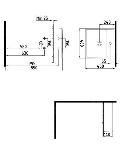 Раковина 46х46 см Bien Infinitum INLG04601FD1W3000