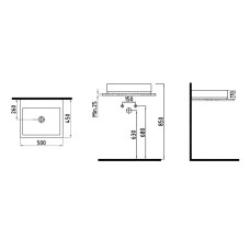 Раковина 50х45 см Bien Infinitum INLG05001VD1W3000