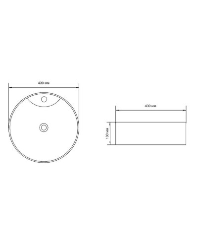 Раковина-чаша Aquanet Луна 43 273671 Черная матовая