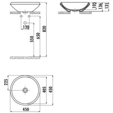 Раковина 45х45 см Creavit Minimal MN045-00CB00E-AK00