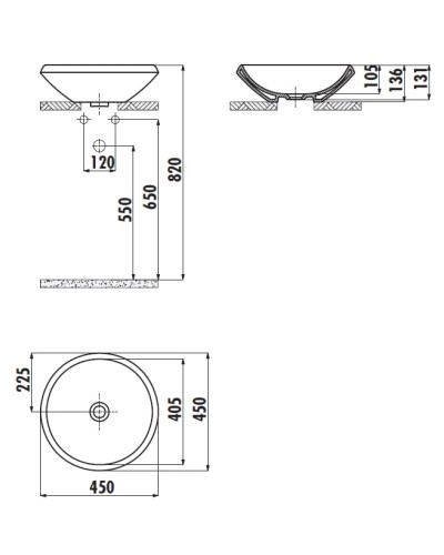 Раковина 45х45 см Creavit Minimal MN045-00CB00E-AK00