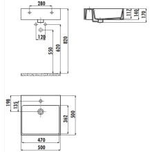 Раковина 50х50 см Creavit Next NX256-00CB00E-CA00