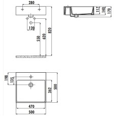 Раковина 50х50 см Creavit Next NX256-00CB00E-CA00