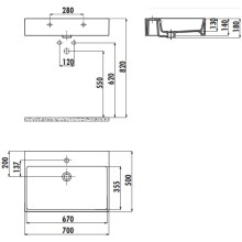 Раковина 70х50 см Creavit Next NX270-00CB00E-DW00