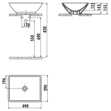 Раковина 49х39 см Creavit Tina TP140-00KI00E-0000
