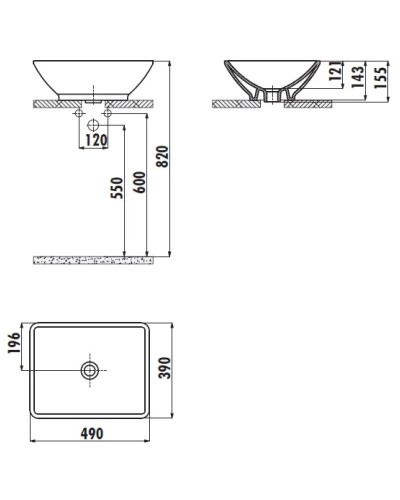 Раковина 49х39 см Creavit Tina TP140-00KI00E-0000