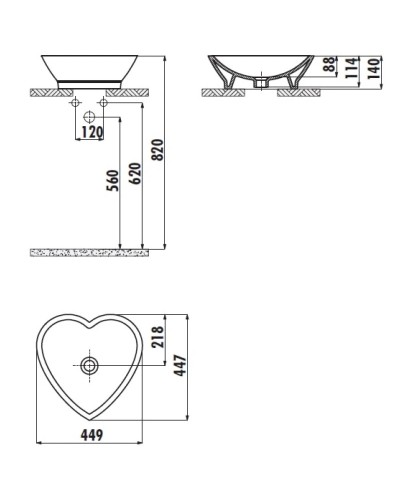 Раковина 44,9х44,7 см Creavit Trend TP149-00KI00E-0000