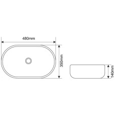 Раковина 48х35 см Melana 5006X-805