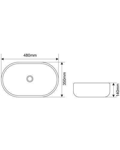 Раковина 48х35 см Melana 5006X-805