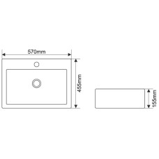 Раковина 57х45,5 см Melana 7005A-805