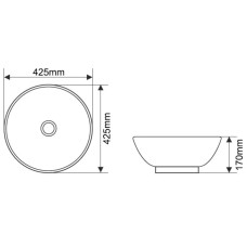 Раковина 42,5х42,5 см Melana 7008E
