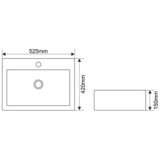 Раковина 52,5х42 см Melana 7033-805