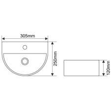 Раковина 30,5х25 см Melana 7781-805