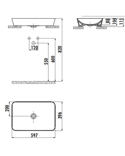 Раковина 59,7х39,6 см Creavit Ultra UL060-00SI00E-0000
