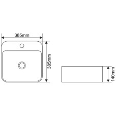 Раковина 38,5х38,5 см Melana A423B-803