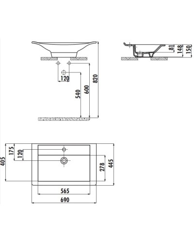 Раковина 69х44,5 см Creavit Minimal MN070-00CB00E-0000