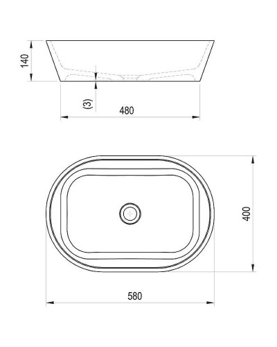 Раковина-чаша Ravak Solo 58 XJX01358000 Белая