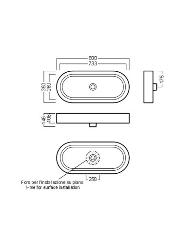 Раковина-чаша Hatria Area 80 Y0UF01 Белая