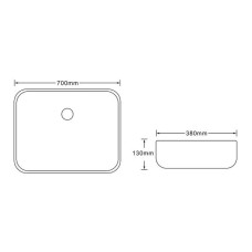 Раковина-чаша SantiLine 70 SL-7027 Белый мрамор