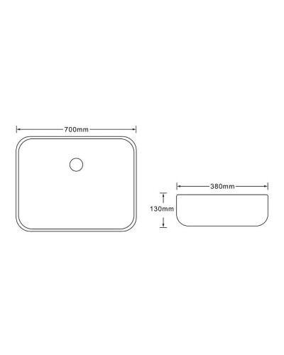 Раковина-чаша SantiLine 70 SL-7027 Белый мрамор