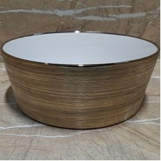 Раковина-чаша CeramaLux 37 C1055 Бело-золотая