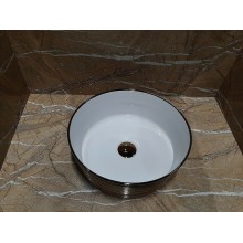 Раковина-чаша CeramaLux 37 C1055 Бело-золотая