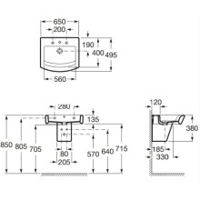 Раковина 65х49,5 см Roca Hall 327621000
