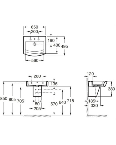 Раковина 65х49,5 см Roca Hall 327621000