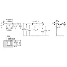 Раковина 45х38 см Roca Hall 327624000