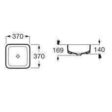 Раковина 37х37 см Roca Inspira Square 327532000