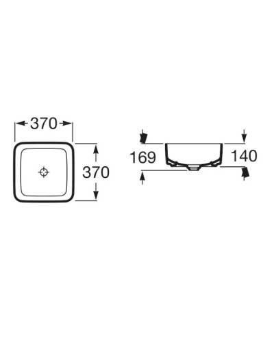Раковина 37х37 см Roca Inspira Square 327532000