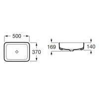 Раковина 50х37 см Roca Inspira Square 327530000