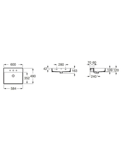 Раковина 60х49 см Roca Inspira 32752C000