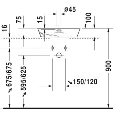 Раковина 48 см Duravit Cape Cod 2328480000