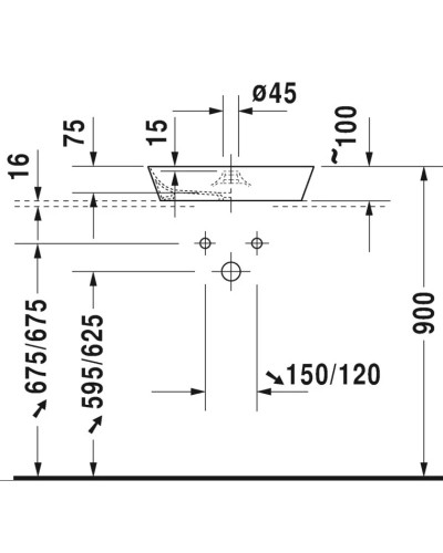 Раковина 48 см Duravit Cape Cod 2328480000