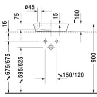 Раковина 46х46 см Duravit Cape Cod 2340460000