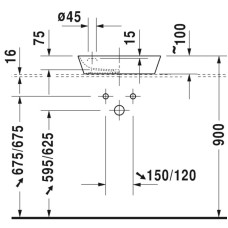 Раковина 46х46 см Duravit Cape Cod 2340460000